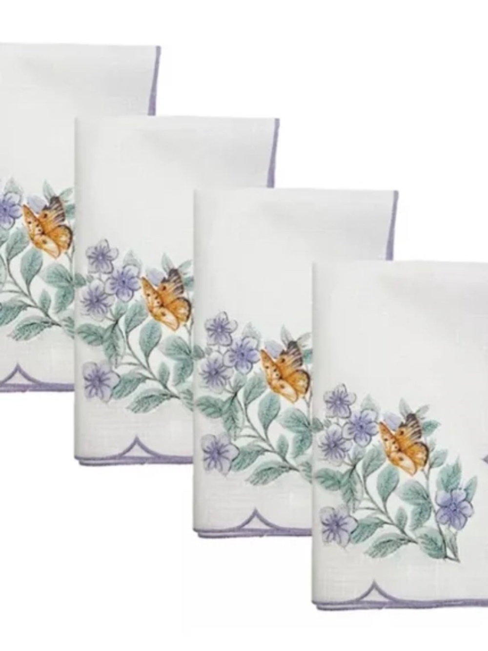 Lenox Butterfly Meadow Flutter Napkins Set of 4 Multicolor 19 W X 19 L